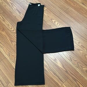 Billy Cost Elegant Black Women's wide dress Pants, high rise, side zipper, sz L